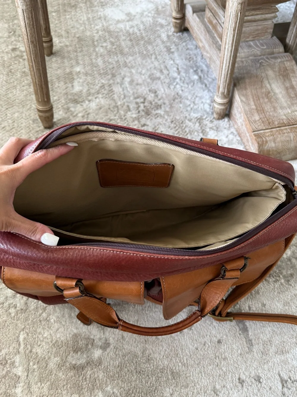 Korchmar Tan Leather Briefcase